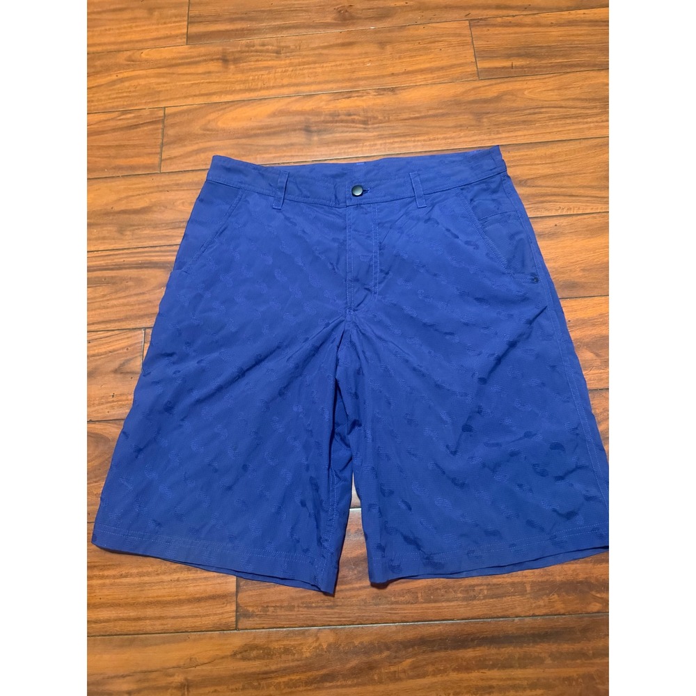 Lululemon Commission Shorts Mens 34 Blue Paisley Jacquard‎ Golf Athletic Casual